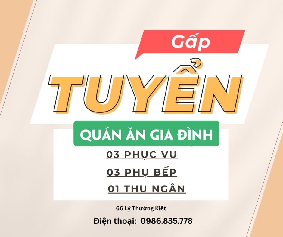 Tuyển 7 nhân sự quán ăn Dương Đông 2025 2 Tuyển 7 nhân sự quán ăn Dương Đông 2025