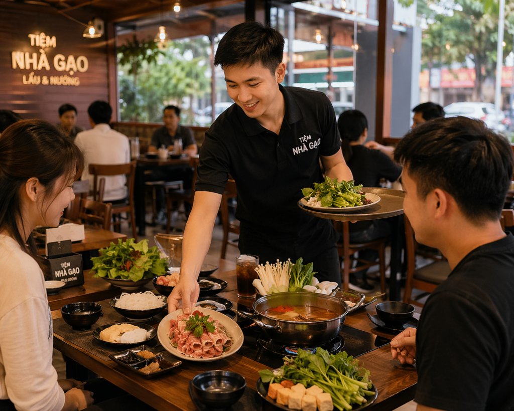 Nam phục vụ order tại bàn