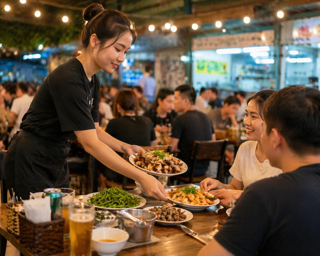 Phục vụ order menu cho khách